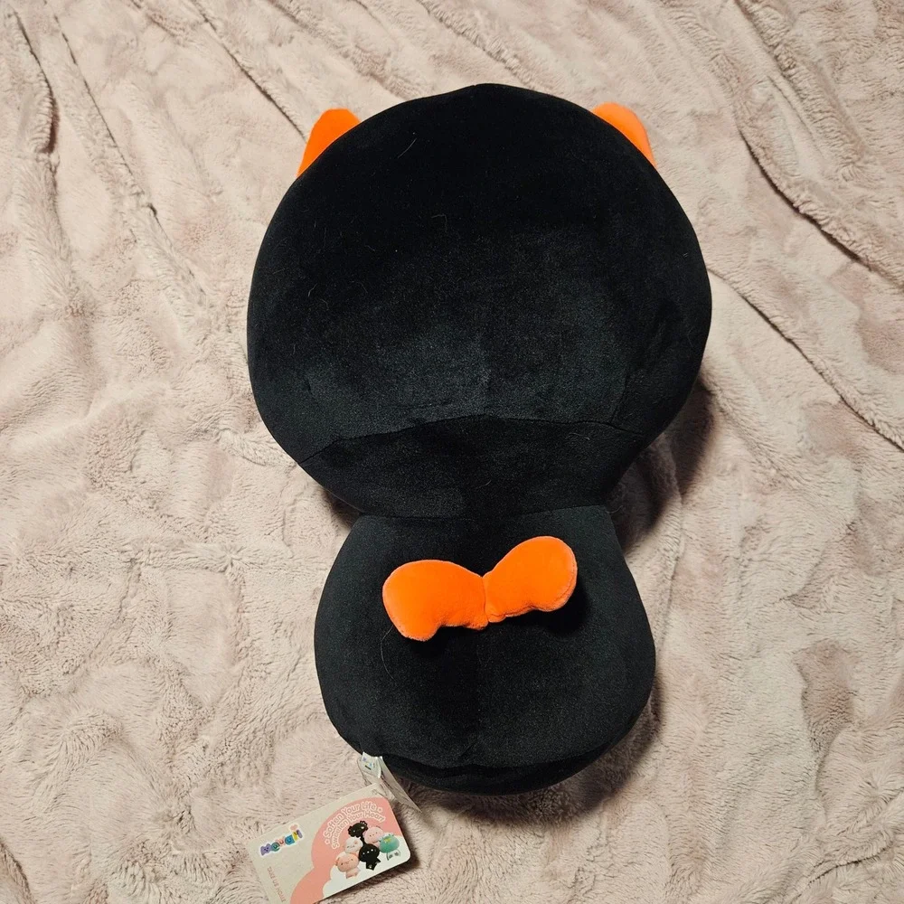 Kawaii Black Cat Plush Orange Red Ears Bow Stuffed Animal Soft Kitten Toy‎ 16